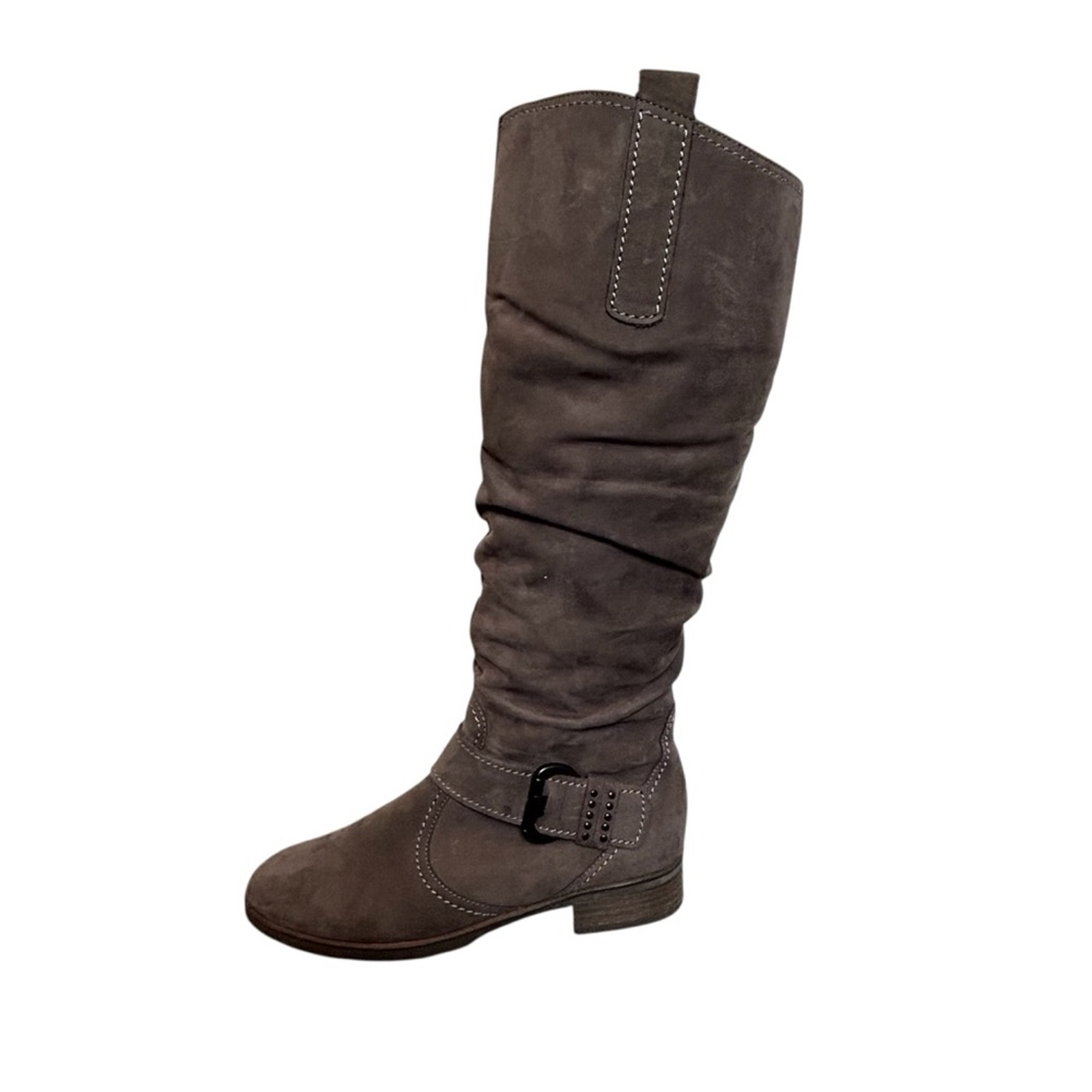 Gabor Nubuk Soft Tall Boots Grey (Brown) Sz 7.5 German Design Made In Portugal